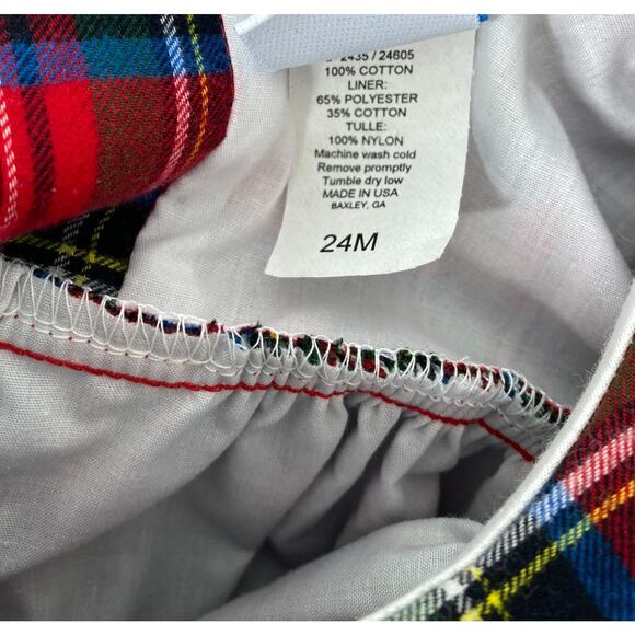 NWT Bailey Boys Red Wales Tartan Plaid Flannel Float Dress Girls 24 Mo - Picture 5 of 5